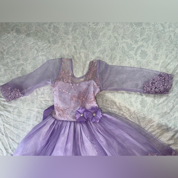 Custom princess dresses in a long sleeve and in color purple! Size 6 - Picture 11 of 16